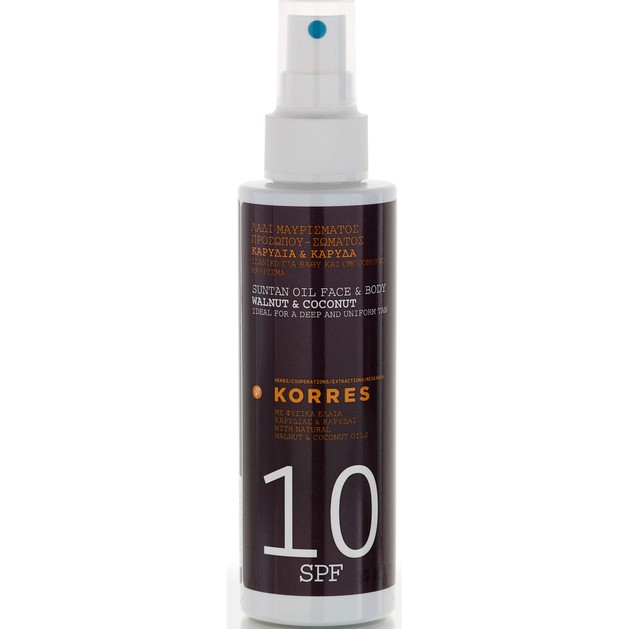 Korres Suntan Oil Face & Body με Καρυδιά & Καρύδα Spf10 150ml Korres Suntan Oil Face & Body με Καρυδιά & Καρύδα Spf10 150ml