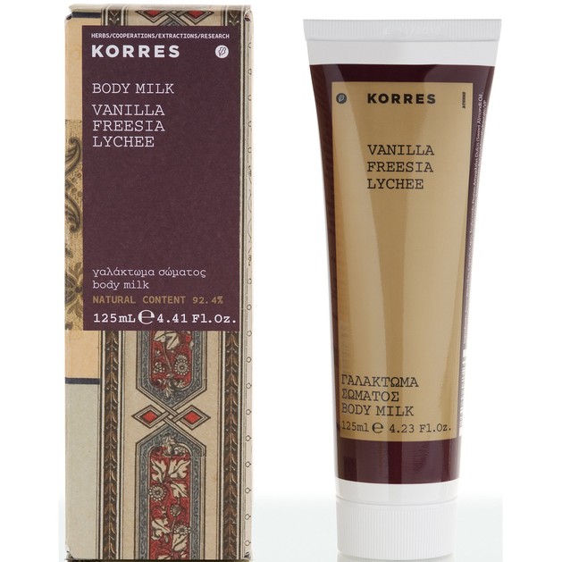 Korres Body Milk Vanilla Freesia Lychee 125ml Korres Body Milk Vanilla Freesia Lychee 125ml