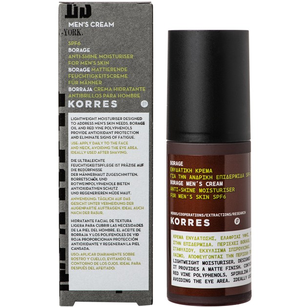 Korres Borage Men\'s Cream Spf6 50ml Korres Borage Men\'s Cream Spf6 50ml
