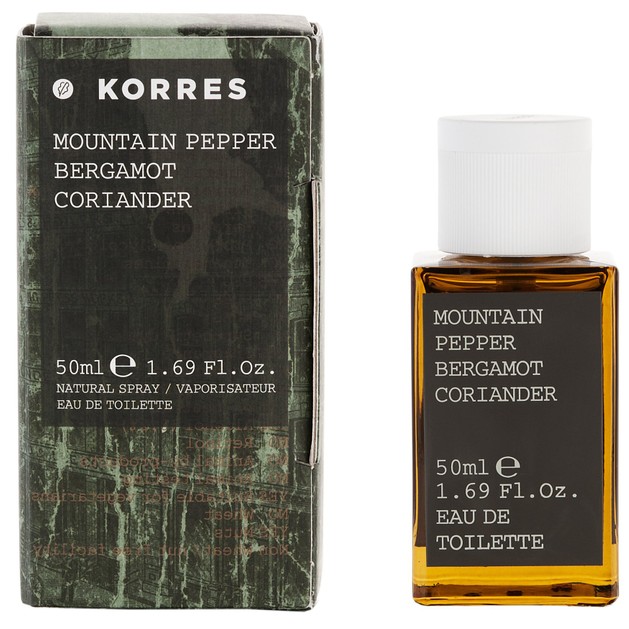 Korres Mountain Pepper, Bergamot & Coriander Eau de Toilette 50ml Korres Mountain Pepper, Bergamot & Coriander Eau de Toilette 50ml