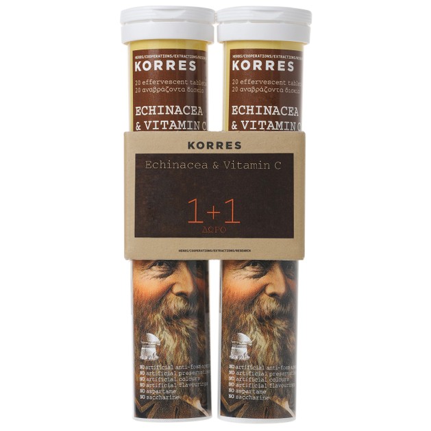 Korres Πακέτο Προσφοράς Echinacea & Βιταμίνη C, Γεύση Λεμόνι 1+1 Δώρο 2x20 Αναβρ.Δισκία Korres Πακέτο Προσφοράς Echinacea & Βιταμίνη C, Γεύση Λεμόνι 1+1 Δώρο 2x20 Αναβρ.Δισκία