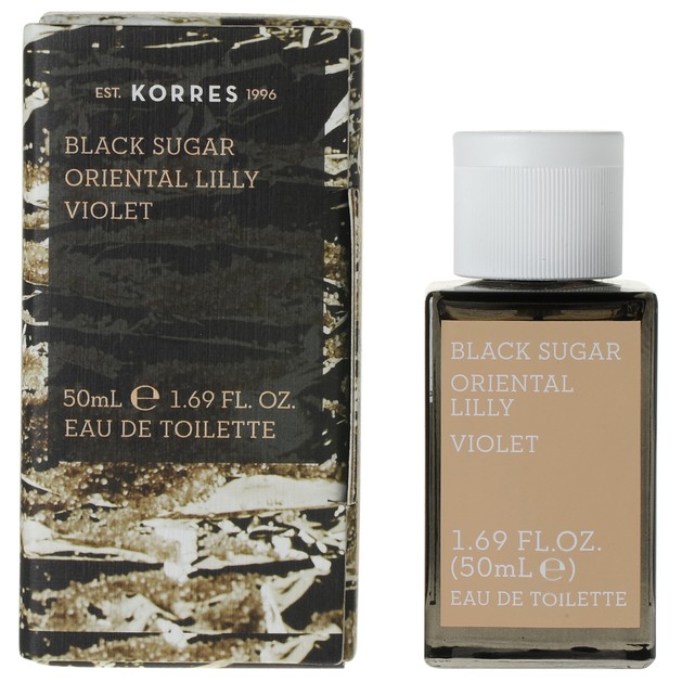 Korres Black Sugar, Oriental Lily & Violet Eau de Toilette 50ml Korres Black Sugar, Oriental Lily & Violet Eau de Toilette 50ml