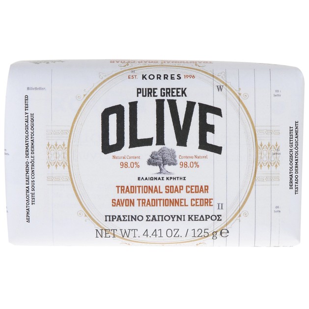 Korres Pure Greek Olive Tradional Soap Cedar 125gr Korres Pure Greek Olive Tradional Soap Cedar 125gr