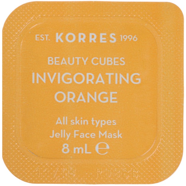 Korres Beauty Cubes Invigorating Orange Jelly Face Mask 8ml Korres Beauty Cubes Invigorating Orange Jelly Face Mask 8ml