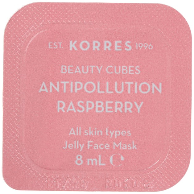 Korres Beauty Cubes Antipollution Raspberry Jelly Face Mask 8ml Korres Beauty Cubes Antipollution Raspberry Jelly Face Mask 8ml