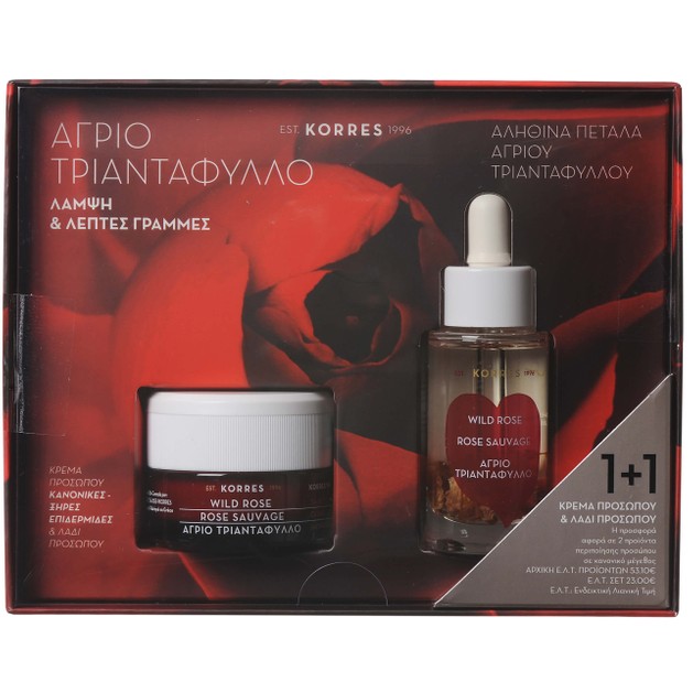 Korres Πακέτο Προσφοράς Wild Rose Cream Spf6 για Κανονικές, Ξηρές Επ/δες 40ml & Δώρο Face Oil 30ml Korres Πακέτο Προσφοράς Wild Rose Cream Spf6 για Κανονικές, Ξηρές Επ/δες 40ml & Δώρο Face Oil 30ml