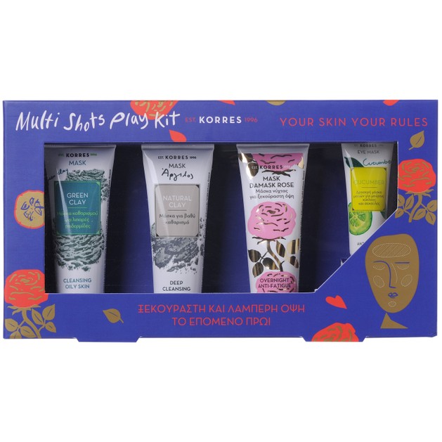 Korres Multi Shots Play Kit Μάσκα με Πράσινη Άργιλο 18ml,Μάσκα με Άργιλο 18ml,Μάσκα Damask Rose 18ml,Μάσκα Ματιών με Αγγούρι 8ml Korres Multi Shots Play Kit Μάσκα με Πράσινη Άργιλο 18ml,Μάσκα με Άργιλο 18ml,Μάσκα Damask Rose 18ml,Μάσκα Ματιών με Αγγούρι 8ml