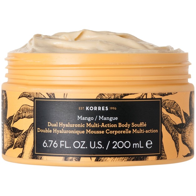 Korres Dual Hyaluronic Multi Action Body Souffle Mango 200ml Korres Dual Hyaluronic Multi Action Body Souffle Mango 200ml