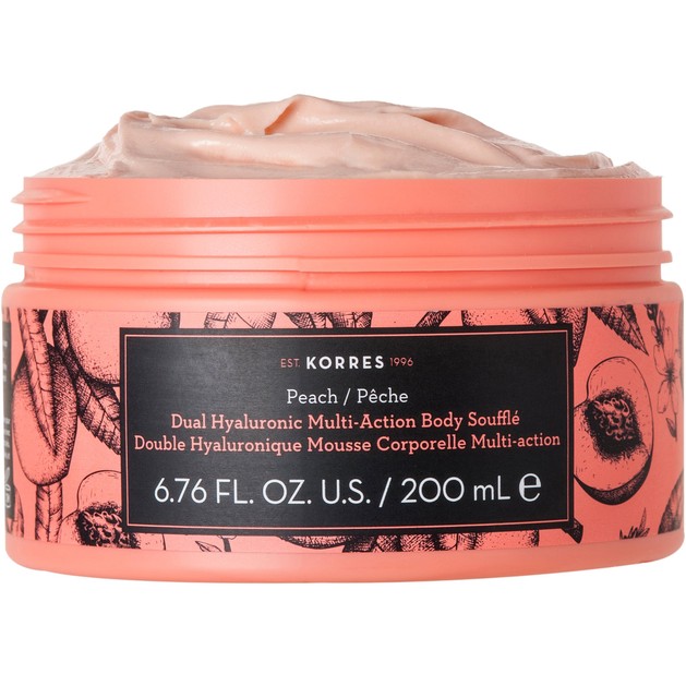 Korres Dual Hyaluronic Multi Action Body Souffle Peach 200ml Korres Dual Hyaluronic Multi Action Body Souffle Peach 200ml