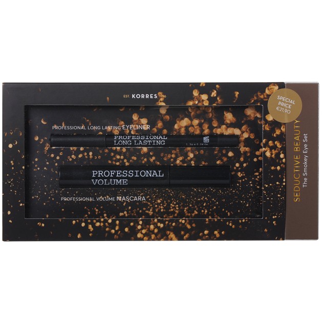 Korres Πακέτο Προσφοράς Professional Volume Mascara 01 Black 8ml & Black Volcanic Minerals long Lasting Eyeliner 01 Black 1.2g Korres Πακέτο Προσφοράς Professional Volume Mascara 01 Black 8ml & Black Volcanic Minerals long Lasting Eyeliner 01 Black 1.2g