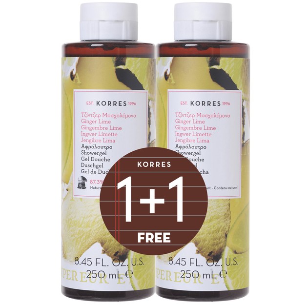 Korres Πακέτο Προσφοράς Shower Gel Ginger Lime 2x250ml 1+1 Δώρο Korres Πακέτο Προσφοράς Shower Gel Ginger Lime 2x250ml 1+1 Δώρο