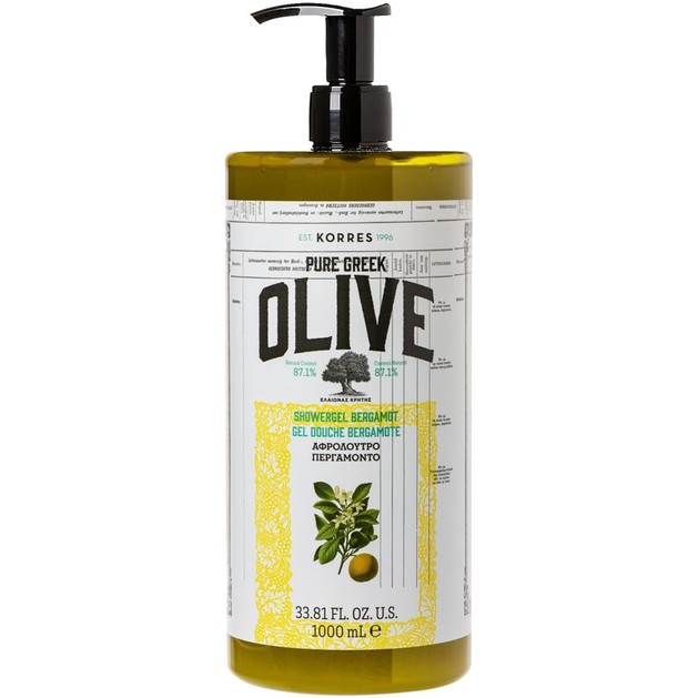 Korres Pure Greek Olive Shower Gel Bergamot 1000ml Korres Pure Greek Olive Shower Gel Bergamot 1000ml