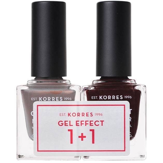 Korres Πακέτο Προσφοράς Gel Effect Nail Colour Holographic Ash 70 & Festive Red 54, 2x11ml Korres Πακέτο Προσφοράς Gel Effect Nail Colour Holographic Ash 70 & Festive Red 54, 2x11ml