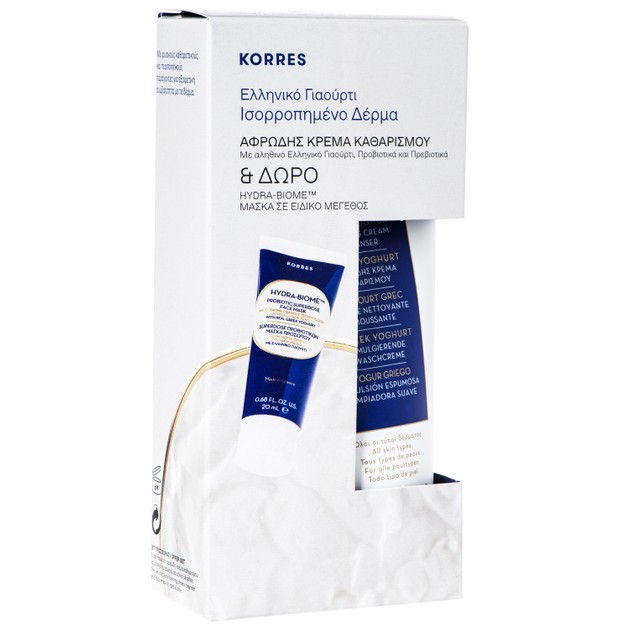 Korres Πακέτο Προσφοράς Greek Yoghurt Foaming Cream Cleanser 150ml & Δώρο Hydra-Biome Superdose Μάσκα Προβιοτικών 20ml Korres Πακέτο Προσφοράς Greek Yoghurt Foaming Cream Cleanser 150ml & Δώρο Hydra-Biome Superdose Μάσκα Προβιοτικών 20ml