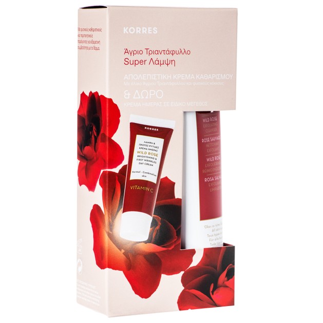Korres Πακέτο Προσφοράς Wild Rose Exfoliating Cleanser 150ml & Δώρο Wild Rose Face Cream για Κανονικές/Μικτές Επιδερμίδες 16ml Korres Πακέτο Προσφοράς Wild Rose Exfoliating Cleanser 150ml & Δώρο Wild Rose Face Cream για Κανονικές/Μικτές Επιδερμίδες 16ml