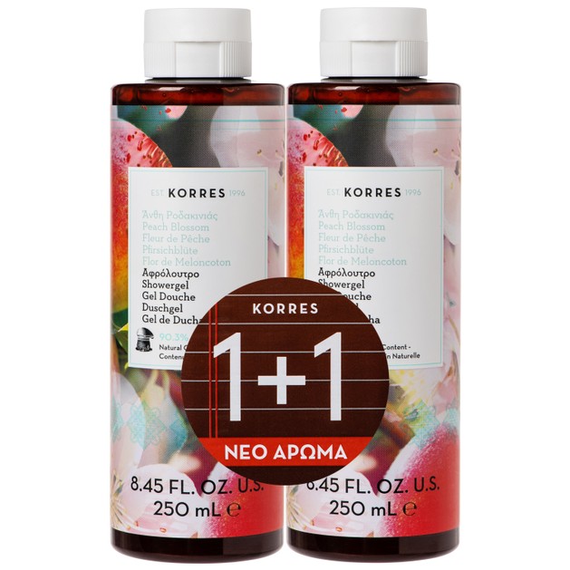 Korres Πακέτο Προσφοράς Peach Blossom Showergel Αφρόλουτρο με Φρέσκο & Φρουτώδες Άρωμα από Άνθη Ροδακινιάς 2x250ml 1+1 Δώρο Korres Πακέτο Προσφοράς Peach Blossom Showergel Αφρόλουτρο με Φρέσκο & Φρουτώδες Άρωμα από Άνθη Ροδακινιάς 2x250ml 1+1 Δώρο