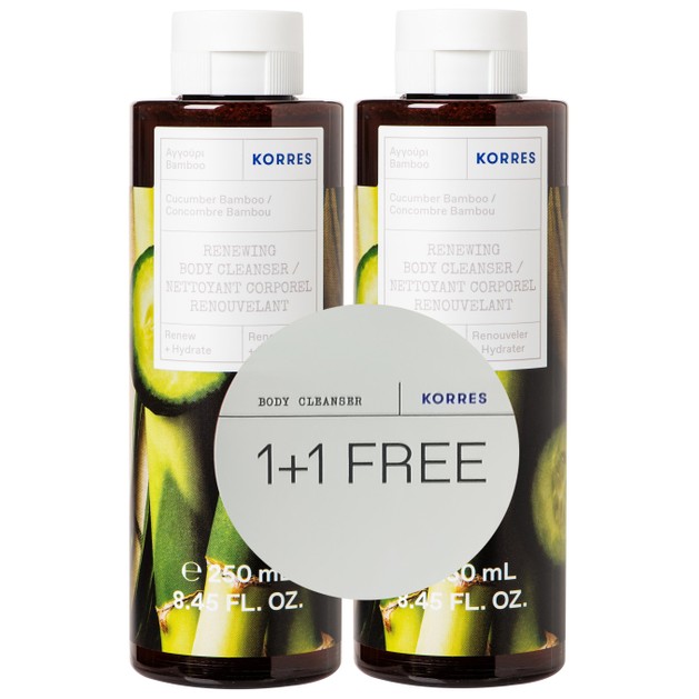 Korres Πακέτο Προσφοράς Cucumber Bamboo Renewing Body Cleanser 2x250ml Korres Πακέτο Προσφοράς Cucumber Bamboo Renewing Body Cleanser 2x250ml
