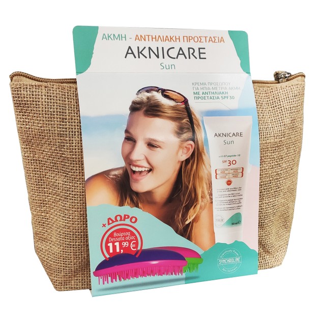 Synchroline Πακέτο Προσφοράς Aknicare Sun SPF30 50ml & ΔΩΡΟ Hair Ties Dessata Detangler Brush Purple 1 Τεμάχιο Synchroline Πακέτο Προσφοράς Aknicare Sun SPF30 50ml & ΔΩΡΟ Hair Ties Dessata Detangler Brush Purple 1 Τεμάχιο