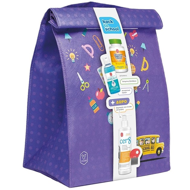 Vican Promo Back to School Chewy Vites Kids Vitamin C 60ζελεδάκια & AlcoLiquid Gel 70% v/v 100ml & Δώρο Cer\'8 Free Kids Shampoo 200ml Vican Promo Back to School Chewy Vites Kids Vitamin C 60ζελεδάκια & AlcoLiquid Gel 70% v/v 100ml & Δώρο Cer\'8 Free Kids Shampoo 200ml