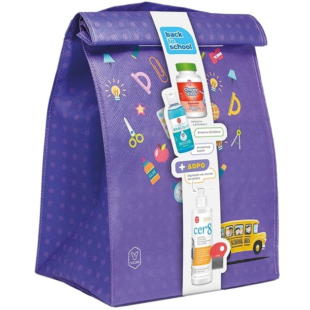Vican Promo Back to School Chewy Vites Kids Propolis & Vitamin C 60ζελεδάκια & AlcoLiquid Gel 70% v/v 100ml & Δώρο Cer\'8 Free Kids Shampoo 200ml Vican Promo Back to School Chewy Vites Kids Propolis & Vitamin C 60ζελεδάκια & AlcoLiquid Gel 70% v/v 100ml & Δώρο Cer\'8 Free Kids Shampoo 200ml