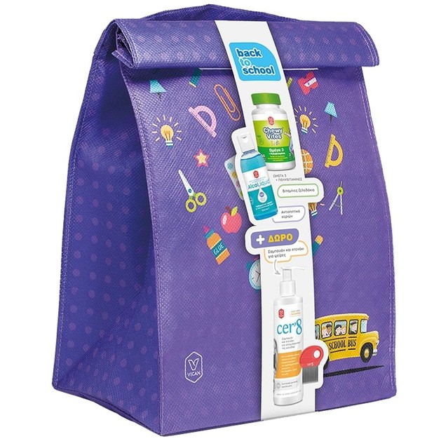 Vican Promo Back to School Chewy Vites Kids Omega 3 60ζελεδάκια & AlcoLiquid Gel 70% v/v 100ml & Δώρο Cer\'8 Free Kids Shampoo 200ml Vican Promo Back to School Chewy Vites Kids Omega 3 60ζελεδάκια & AlcoLiquid Gel 70% v/v 100ml & Δώρο Cer\'8 Free Kids Shampoo 200ml