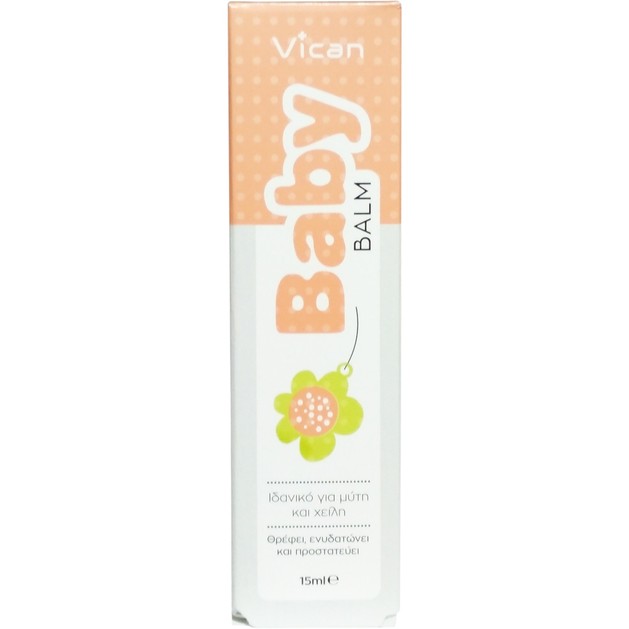 Vican Baby Balm, Βρεφικό Βάλσαμο Ιδανικό για Θρέψη, Ενυδάτωση & Προστασία των Χειλιών & της Μύτης 15ml Vican Baby Balm, Βρεφικό Βάλσαμο Ιδανικό για Θρέψη, Ενυδάτωση & Προστασία των Χειλιών & της Μύτης 15ml