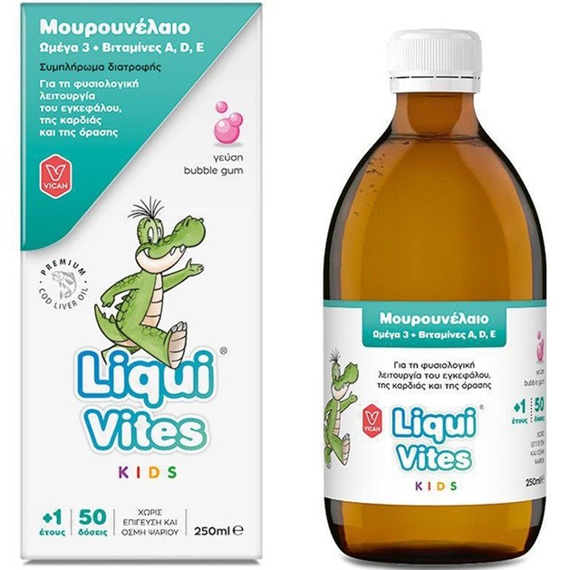 Vican Liqui Vites Μουρουνέλαιο Ωμέγα 3 & Βιταμίνες A, D & E 250ml Vican Liqui Vites Μουρουνέλαιο Ωμέγα 3 & Βιταμίνες A, D & E 250ml