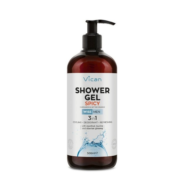 Vican Wise Men Shower Gel Spicy Ανδρικό Αφρόλουτρο για Αίσθηση Φρεσκάδας με Άρωμα Κάρδαμου & Bitter Orange 500ml Vican Wise Men Shower Gel Spicy Ανδρικό Αφρόλουτρο για Αίσθηση Φρεσκάδας με Άρωμα Κάρδαμου & Bitter Orange 500ml
