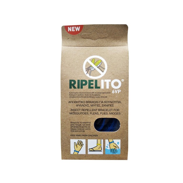 Ripelito 6VP Απωθητικό Βραχιόλι για Κουνούπια Ψύλλους Μύγες Σκνίπες και Άλλα Έντομα σε Διάφορα Χρώματα 1τμχ Ripelito 6VP Απωθητικό Βραχιόλι για Κουνούπια Ψύλλους Μύγες Σκνίπες και Άλλα Έντομα σε Διάφορα Χρώματα 1τμχ