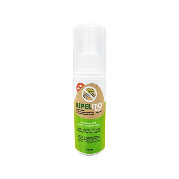 Ripelito Spray Εντομοαπωθητικό που Απωθεί Αποτελεσματικά Κουνούπια Μύγες και Σκνίπες 100ml Ripelito Spray Εντομοαπωθητικό που Απωθεί Αποτελεσματικά Κουνούπια Μύγες και Σκνίπες 100ml