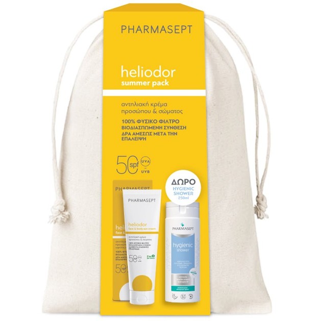 Pharmasept Πακέτο Προσφοράς Heliodor Face & Body Sun Cream Spf50, 150ml & Δώρο Hygienic Shower 250ml Pharmasept Πακέτο Προσφοράς Heliodor Face & Body Sun Cream Spf50, 150ml & Δώρο Hygienic Shower 250ml