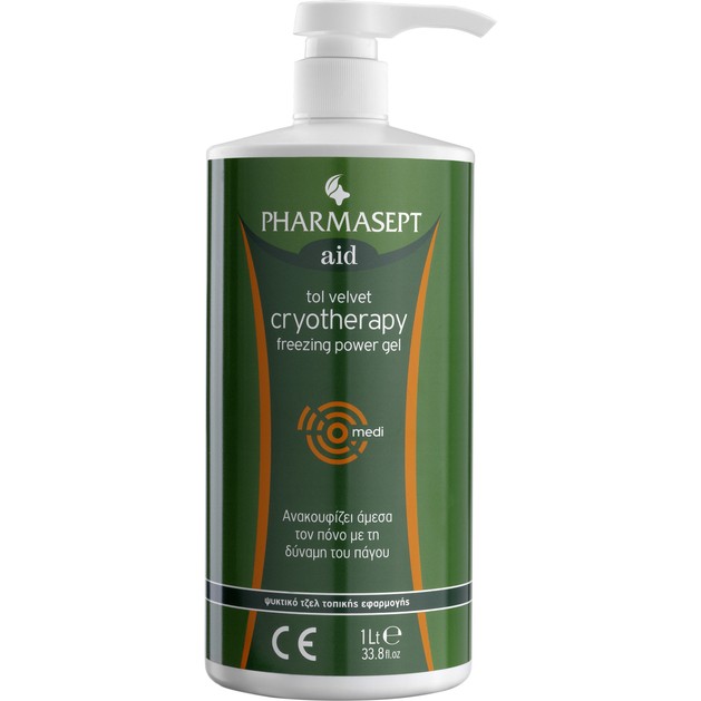 Pharmasept Aid Tol Velvet Cryotherapy Ψυκτικό Τοπικό Αναλγητικό Τζέλ με Φυτικά Εκχυλίσματα 1Lt Pharmasept Aid Tol Velvet Cryotherapy Ψυκτικό Τοπικό Αναλγητικό Τζέλ με Φυτικά Εκχυλίσματα 1Lt