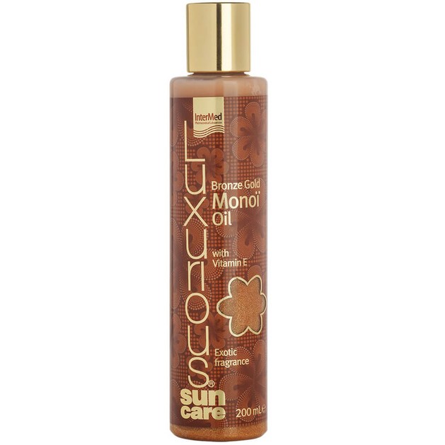 Luxurious Sun Care Monoi Oil Bronze Gold With Vitamin E Ενυδατικό Λάδι για Έντονο Μαύρισμα με Εξωτικό Άρωμα 200ml Luxurious Sun Care Monoi Oil Bronze Gold With Vitamin E Ενυδατικό Λάδι για Έντονο Μαύρισμα με Εξωτικό Άρωμα 200ml