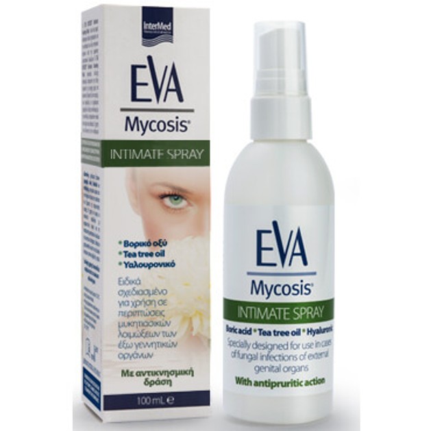 Eva Mycosis Intimate Spray Ειδικά Σχεδιασμένο για Περιπτώσεις Μυκητιασικών Λοιμώξεων των Έξω Γεννητικών Οργάνων 100ml Eva Mycosis Intimate Spray Ειδικά Σχεδιασμένο για Περιπτώσεις Μυκητιασικών Λοιμώξεων των Έξω Γεννητικών Οργάνων 100ml