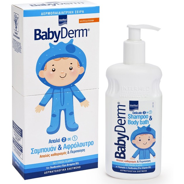 Babyderm Shampoo & Body Bath Σαμπουάν & Αφρόλουτρο, Απαλός Καθαρισμός & Περιποίηση για Ηλικίες από 0 Έως 6 Ετών 300ml Babyderm Shampoo & Body Bath Σαμπουάν & Αφρόλουτρο, Απαλός Καθαρισμός & Περιποίηση για Ηλικίες από 0 Έως 6 Ετών 300ml