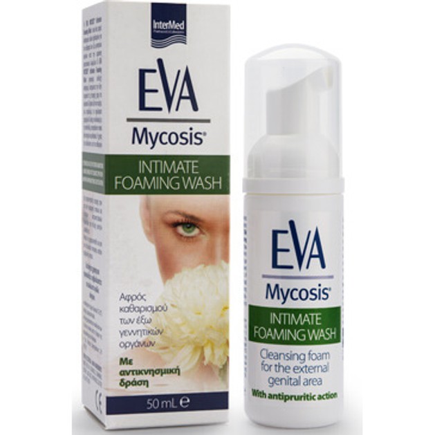 Eva Mycosis Intimate Foaming Wash Αφρός Καθαρισμού των Έξω Γεννητικών Οργάνων με Αντικνησμική Δράση 50ml Eva Mycosis Intimate Foaming Wash Αφρός Καθαρισμού των Έξω Γεννητικών Οργάνων με Αντικνησμική Δράση 50ml