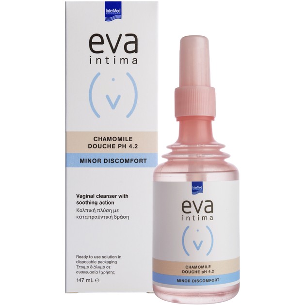 Eva Intima Chamomile Douche Κολπική Πλύση για τον Καθαρισμό & την Ανακούφιση των Συμπτωμάτων από Ερεθισμό ή Κολπίτιδα 147ml Eva Intima Chamomile Douche Κολπική Πλύση για τον Καθαρισμό & την Ανακούφιση των Συμπτωμάτων από Ερεθισμό ή Κολπίτιδα 147ml