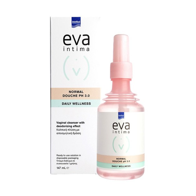Intermed Eva Intima Normal Douche pH 3.0 Daily Wellness Κολπική Πλύση με Αποσμητική Δράση 147ml Intermed Eva Intima Normal Douche pH 3.0 Daily Wellness Κολπική Πλύση με Αποσμητική Δράση 147ml