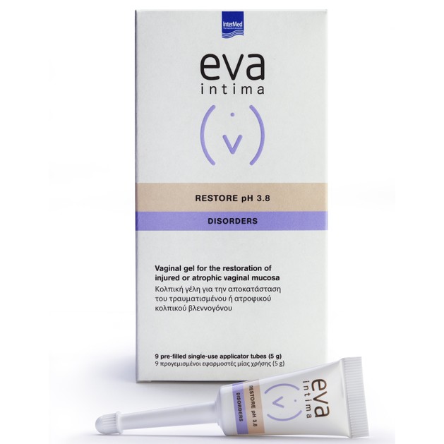 Eva Intima Restore pH 3.8 Disorders Gel Κολπική Γέλη για την Αποκατάσταση του Ατροφικού,Τραυματισμένου Κολπικού Βλεννογόνου 9τμχ Eva Intima Restore pH 3.8 Disorders Gel Κολπική Γέλη για την Αποκατάσταση του Ατροφικού,Τραυματισμένου Κολπικού Βλεννογόνου 9τμχ