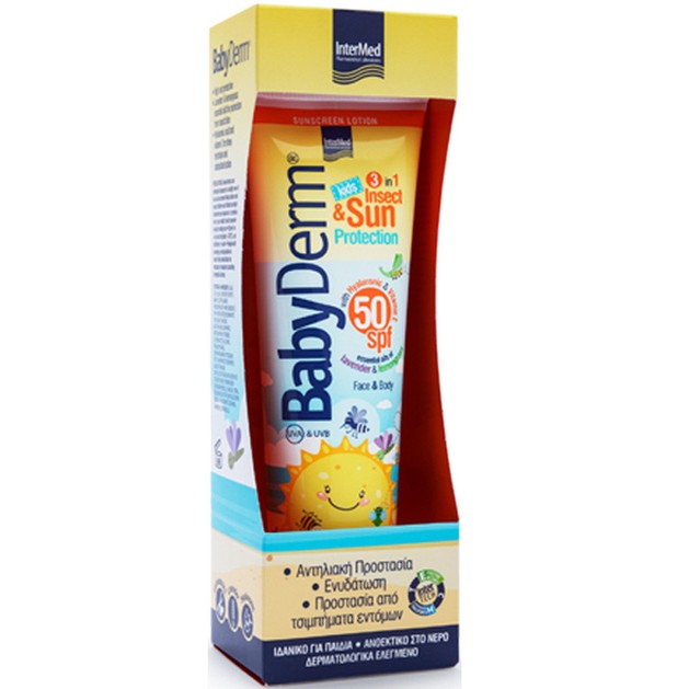 Intermed Babyderm Kids 3 in 1 Insect & Sun Protection Lotion Spf50, 300ml Intermed Babyderm Kids 3 in 1 Insect & Sun Protection Lotion Spf50, 300ml