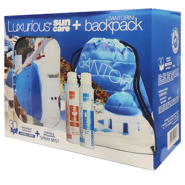 Luxurious Santorini Πακέτο Προσφοράς Antioxidant Sunscreen Invisible Spray Spf30, 200ml & Hydrating Mist 200ml & Back Pack Luxurious Santorini Πακέτο Προσφοράς Antioxidant Sunscreen Invisible Spray Spf30, 200ml & Hydrating Mist 200ml & Back Pack