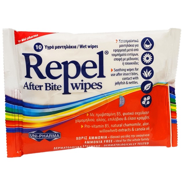 Uni-Pharma Repel After Bite Wet Wipes 10 wipes Uni-Pharma Repel After Bite Wet Wipes 10 wipes