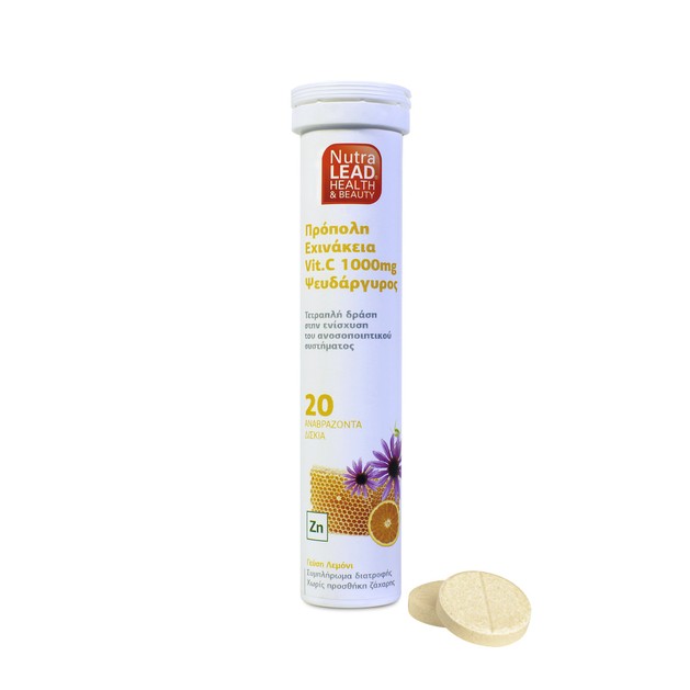 Nutralead Πρόπολη, Εχινάκεια, Βιταμίνη C 1000mg & Ψευδάργυρος 20 Αναβρ.Δισκία Nutralead Πρόπολη, Εχινάκεια, Βιταμίνη C 1000mg & Ψευδάργυρος 20 Αναβρ.Δισκία
