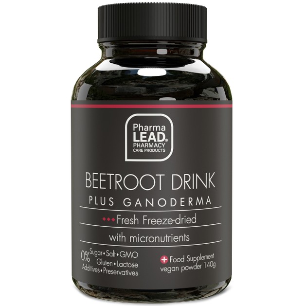 Pharmalead Black Range Beetroot Drink Plus Ganoderma Vegan Powder 140g Pharmalead Black Range Beetroot Drink Plus Ganoderma Vegan Powder 140g