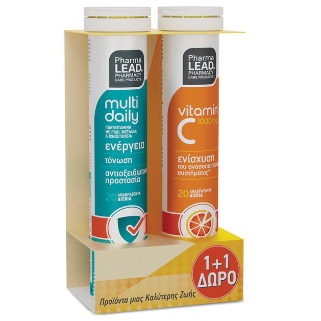 Pharmalead Multi Daily Πολυβιταμίνη 20Effer.tabs & Βιταμίνη C 1000mg 20Effer.tabs Pharmalead Multi Daily Πολυβιταμίνη 20Effer.tabs & Βιταμίνη C 1000mg 20Effer.tabs