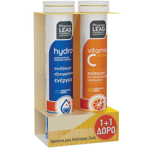 Pharmalead Πακέτο Προσφοράς Hydro+ 20Effer.tabs & Δώρο Βιταμίνη C 1000mg 20Effer.tabs Pharmalead Πακέτο Προσφοράς Hydro+ 20Effer.tabs & Δώρο Βιταμίνη C 1000mg 20Effer.tabs