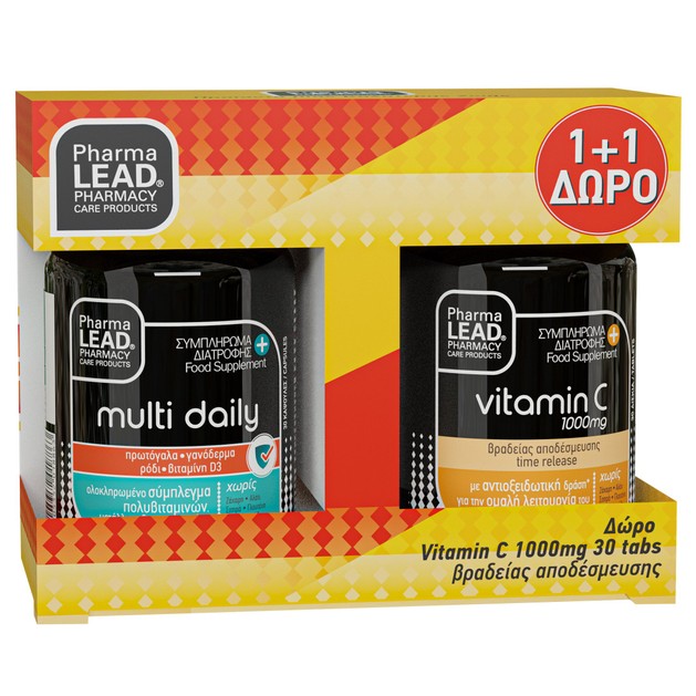 Pharmalead Πακέτο Προσφοράς Multi Daily 30tabs & Δώρο Vitamin C 1000mg 30tabs Pharmalead Πακέτο Προσφοράς Multi Daily 30tabs & Δώρο Vitamin C 1000mg 30tabs
