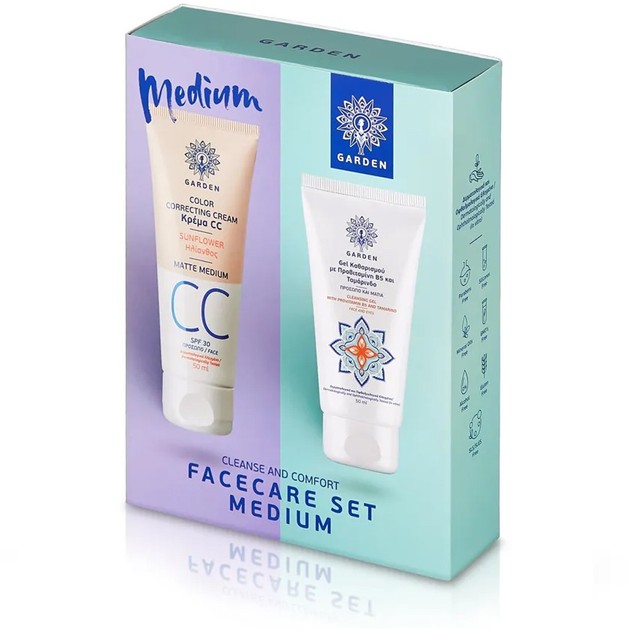 Garden Πακέτο Προσφοράς Cleanse & Comfort Set Color Correcting Sunflower CC Matte Face Cream Spf30 Medium 50ml & Cleansing Gel Face & Eyes 50ml Garden Πακέτο Προσφοράς Cleanse & Comfort Set Color Correcting Sunflower CC Matte Face Cream Spf30 Medium 50ml & Cleansing Gel Face & Eyes 50ml
