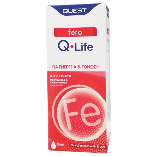 Quest Fero Q-Life Συμπλήρωμα Διατροφής Υγρού Σιδήρου για Ενέργεια & Τόνωση του Οργανισμού, με Γεύση Πορτοκάλι & Μέλι 200ml Quest Fero Q-Life Συμπλήρωμα Διατροφής Υγρού Σιδήρου για Ενέργεια & Τόνωση του Οργανισμού, με Γεύση Πορτοκάλι & Μέλι 200ml