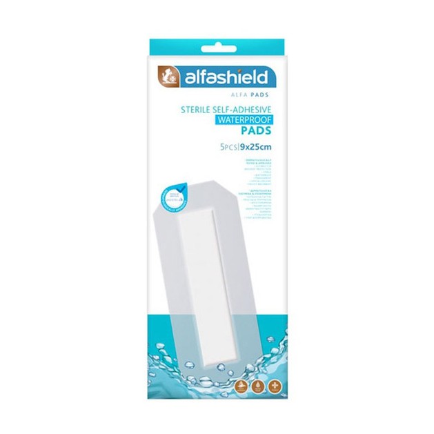 Alfashield Alfa Pads Sterile Self-Adhesive Waterproof Pads Αποστειρωμένα Αυτοκόλλητα Αδιάβροχα Επιθέματα 9x25cm, 5 Τεμάχια Alfashield Alfa Pads Sterile Self-Adhesive Waterproof Pads Αποστειρωμένα Αυτοκόλλητα Αδιάβροχα Επιθέματα 9x25cm, 5 Τεμάχια